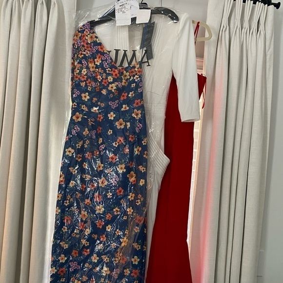 NWT- AMUR “Atara” One- Shoulder High-Low Floral Midi Dress - Picture 6 of 6